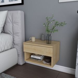 Decorotika - Jamot Floating Nightstand Bedside Table Wall Mounted with Drawer and Shelf (Oak) - Oak