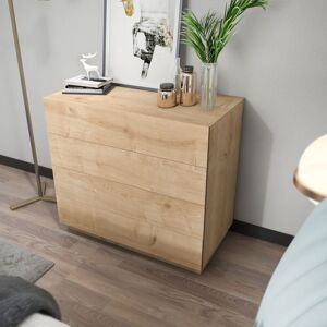 Lines Chest Of Drawers Organiser Storage Furniture For Bedroom - Sapphire Oak - Sapphire Oak - Decorotika