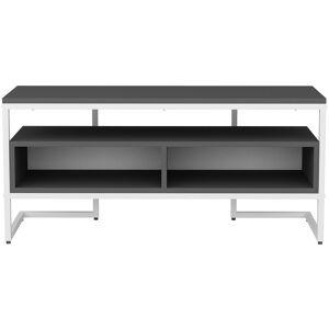 Decorotika - Merrion 110 Cm Wide Modern tv Stand tv Unit tv Cabinet Storage With Open Shelves - White And Anthracite - White and Anthracite