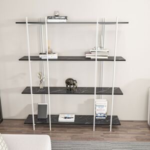 Moss 4-Tier Bookcase Bookshelf Shelving Unit Display Unit Bendire Beyaz - Bendire and White - Decorotika