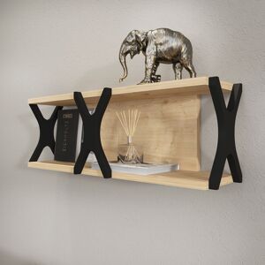 Decorotika - Seza Practical Wall Shelf Wall Mounting Shelf Wall Shelving Sapphire Oak And Black - Sapphire Oak and Black