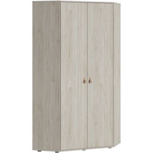 FURNITURE TO GO Denim 2 Door Corner Wardrobe in Light Walnut