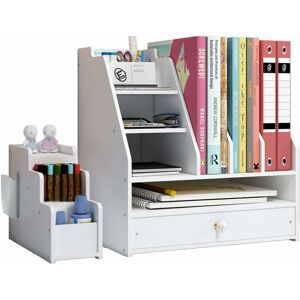 HÉLOISE Desk Organizer with Drawer for Home, Office and School - White