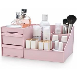 Desktop Cosmetics Storage Box with Drawers, Make-up Organiser Drawers Department Desk Organiser Makeup Organiser for Bedroom Bathroom Office Denuotop