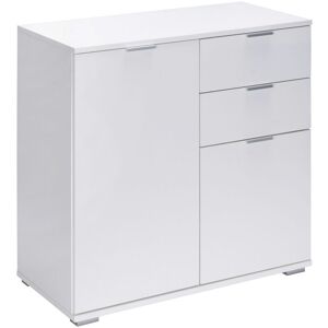 Casaria - Deuba Alba Side Cabinet Cupboard Chest Of Drawers 71x74x35 cm Storage Unit Sideboard Bookshelf DB121 - White