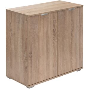 Casaria Deuba Alba Side Cabinet Cupboard Chest Of Drawers 71x74x35 cm Storage Unit Sideboard Bookshelf DB111 - Oak