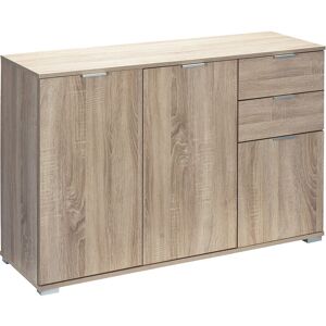 Casaria Deuba Alba Side Cabinet Cupboard Chest Of Drawers 71x74x35 cm Storage Unit Sideboard Bookshelf DB131 - Oak