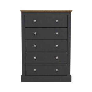 Lpd Furniture - Devon 5 Drawer Chest Charcoal