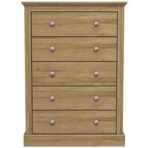 Lpd Furniture - Devon 5 Drawer Chest Oak