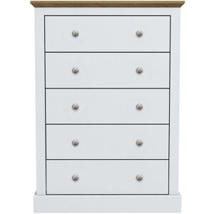 Lpd Furniture - Devon 5 Drawer Chest White