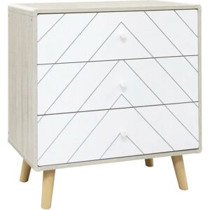 Seconique - Dixie 3 Drawer Chest in Dusty Grey and White