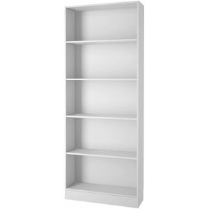 NETFURNITURE Duday Tall Wide Bookcase (4 Shelves) In White - White