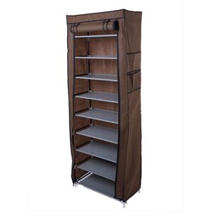 Famiholld - Dustproof 10 Layer 27 Pair Shoes Cabinet Storage Organizer Shoe Rack Stand - Coffee - Coffee