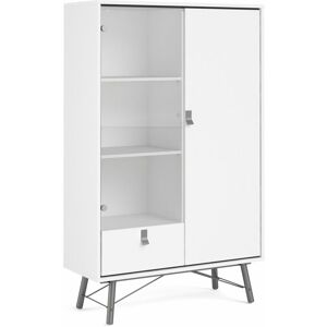 NETFURNITURE Effy China Cabinet 1 Door 1 Glass Door 1 Drawer - White