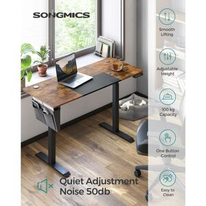 Songmics - Electric Standing Desk, Height Adjustable, 4 Programmable Height Settings, with Storage Pocket, Steel, with Splice Board, 140 x 60 x