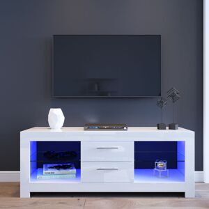 Modern tv Stand 1300mm High Gloss rgb led tv Cabinet Living Room Bedroom Entertainment Unit for 32 40 43 50 55 60 65 inch 4k tv - Elegant