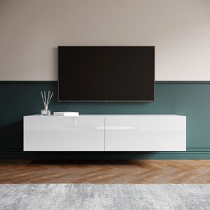 Elegant - 1400mm Hanging tv Cabinet Wall Mounted Entertainment Media Console with Door and Storage for Living Room