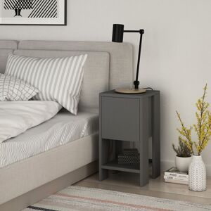 Decortie - Ema Modern Bedside Table Anthracite Grey 30cm Width Bedroom Furniture - Anthracite Grey