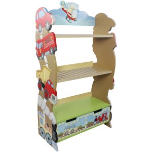 TEAMSON KIDS Fantasy Fields Childrens Transportation Kids Wooden Bookcase Book Shelf W-10040A - Multi-colour