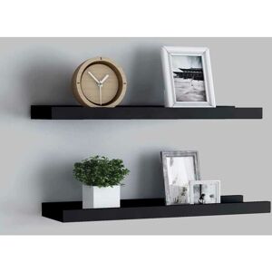 SWEIKO Picture Frame Ledge Shelves 2 pcs Black 60x9x3 cm mdf FF323932UK