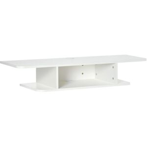 HOMCOM Floating tv Unit Stand Wall Mount Media Console with Storage Shelf White - White