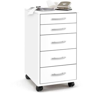 Berkfield Home - fmd Mobile 5 Drawer Cabinet White