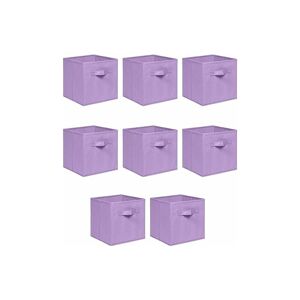 NICEME Foldable Storage Boxes,Non-Woven Fabric Storage Box Set,Storage Drawers for Cube Storage Unit,26.5x26.5x28 cm (Light Purple, Set of 8)