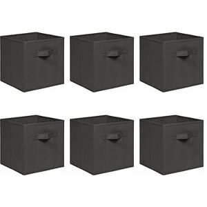 Niceme - Foldable Storage Boxes,Non-Woven Fabric Storage Box Set,Storage Drawers for Cube Storage Unit,26.5x26.5x28 cm (Dark Grey, Set of 6)