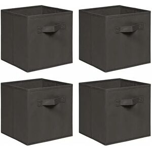 NICEME Foldable Storage Boxes,Non-Woven Fabric Storage Box Set,Storage Drawers for Cube Storage Unit,26.5x26.5x28 cm (Dark Grey, Set of 4)