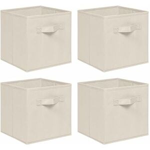 Niceme - Foldable Storage Boxes,Non-Woven Fabric Storage Box Set,Storage Drawers for Cube Storage Unit,26.5x26.5x28 cm (Beige, Set of 4)