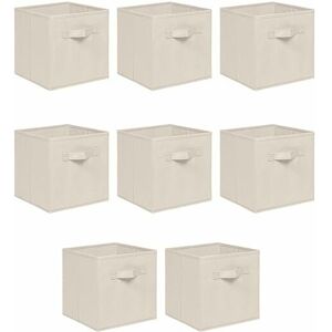 Niceme - Foldable Storage Boxes,Non-Woven Fabric Storage Box Set,Storage Drawers for Cube Storage Unit,26.5x26.5x28 cm (Beige, Set of 8)