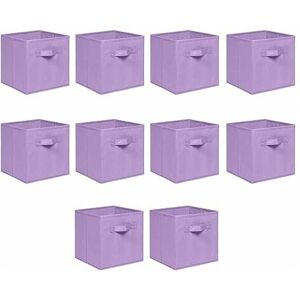 NICEME Foldable Storage Boxes,Non-Woven Fabric Storage Box Set,Storage Drawers for Cube Storage Unit,26.5x26.5x28 cm (Light Purple, Set of 10)