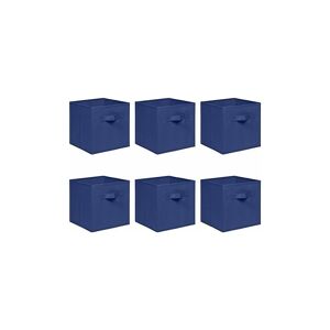 NICEME Foldable Storage Boxes,Non-Woven Fabric Storage Box Set,Storage Drawers for Cube Storage Unit,26.5x26.5x28 cm (Navy, Set of 6)