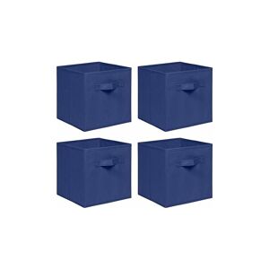Niceme - Foldable Storage Boxes,Non-Woven Fabric Storage Box Set,Storage Drawers for Cube Storage Unit,26.5x26.5x28 cm (Navy, Set of 4)