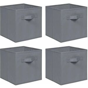 Niceme - Foldable Storage Boxes,Non-Woven Fabric Storage Box Set,Storage Drawers for Cube Storage Unit,26.5x26.5x28 cm (Grey, Set of 4)