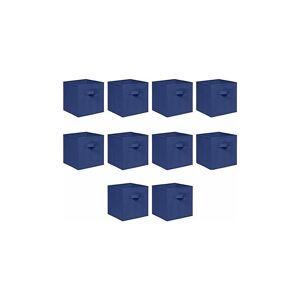 Niceme - Foldable Storage Boxes,Non-Woven Fabric Storage Box Set,Storage Drawers for Cube Storage Unit,26.5x26.5x28 cm (Navy, Set of 10)
