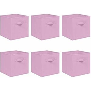 Niceme - Foldable Storage Boxes,Non-Woven Fabric Storage Box Set,Storage Drawers for Cube Storage Unit,26.5x26.5x28 cm (Pink, Set of 6)