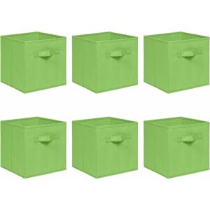 NICEME Foldable Storage Boxes,Non-Woven Fabric Storage Box Set,Storage Drawers for Cube Storage Unit,26.5x26.5x28 cm (Green, Set of 6)