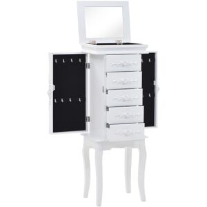 FLEURDELISLIVING Furry Jewellery Armoire with Mirror by Fleur De Lis Living - White
