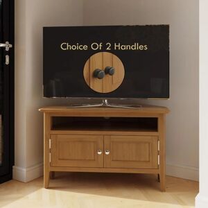 Corner tv Unit 2 Door Natural Oak Ready Assembled - Brown - Fwstyle