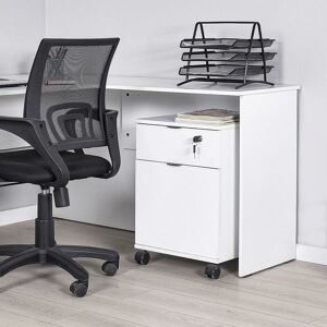 Fwstyle - Home Office Storage Unit on castors with lockable drawer.Matt White.