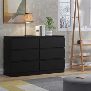 Fwstyle - Stora Modern 6 Drawer Chest - Matt Black