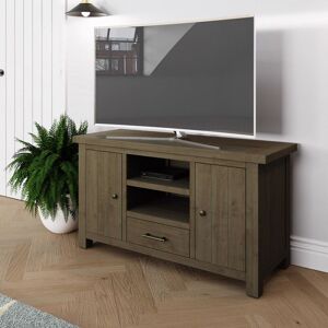 Fwstyle - tv Stand Cabinet 2 Doors 1 Drawer Reclaimed Pine Rustic Driftwood Finish - Stained Pine