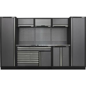 LOOPS Garage Storage System Unit - 3240 x 460 x 2000mm - 38mm Stainless Steel Worktop