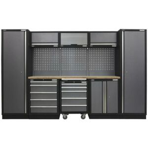 LOOPS Garage Storage System Unit - 3240 x 485 x 2000mm - 36mm Pressed Wood Worktop