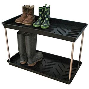 GARLAND Muddy or Dirty Shoe, Boot and Wellies Tray - Black 2-Tier