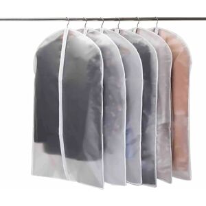 Garment Covers Bags 39 Inch Clothes Covers Protectors Moth Proof Long Dress Cover with Zip for Wardrobe Storage 6pcs 60cm100cm (White) Denuotop