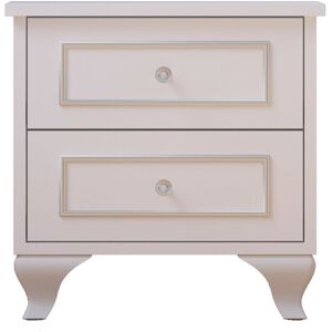 Evuhome - giselle 2 Drawer White Bedside Table - White