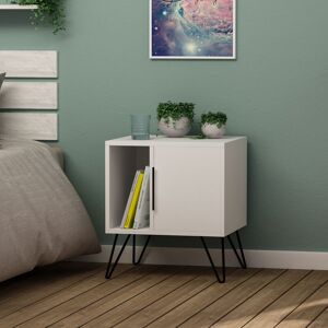 Decortie - Glynn Modern Bedside Table 50.2cm Width Bedroom Furniture - White - White