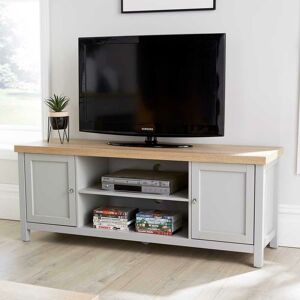 Avon Grey Oak TV Stand Two Tone 2 Door Cabinet Television Unit Open Shelf Cable Tidy - Grey